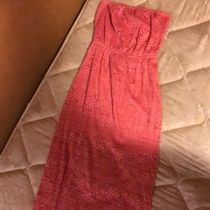 Strapless pink dress